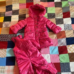 BabyGap Pink Down Snowsuit with Bib and Jacket (18-24 mo.)